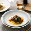 Creative Soup Plate, Chinese Style Micro-Pie Dessert Bowl Vegetable Plate, Jiangnan Water Town Salad Plate, Simple Style Tableware, Hotel Tableware