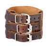 Adjustable Men's Punk Leather Cuff Bracelet Wide Wristband For Streetwear Outfits