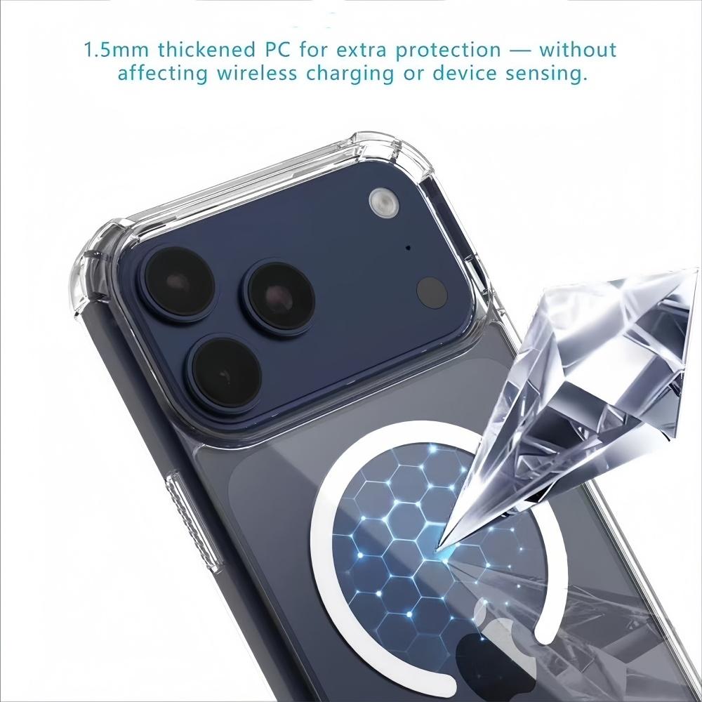 Al Antiurto Per Custodia Telefono Per Per Iphone 17 Air 16 15 14 13 12 11 Pro Max Plus Ricarica Wireless Magnetica Cover Trasparente