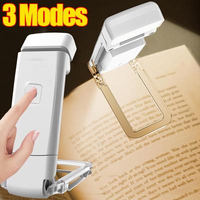 USB Rechargeable Book Light Brightness Adjustable for Eye-Protection LED Clip On Portable Bookmark Light for Reading In Bed Car