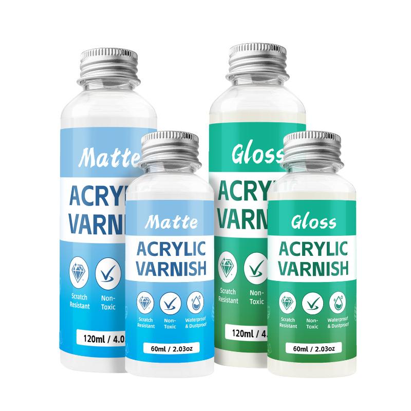 60/120ML Matný lak na akrylové barvy & sádrové figurky - Vodou ředitelný prachotěsný uzávěr, Ochranný nátěr pro DIY řemesla