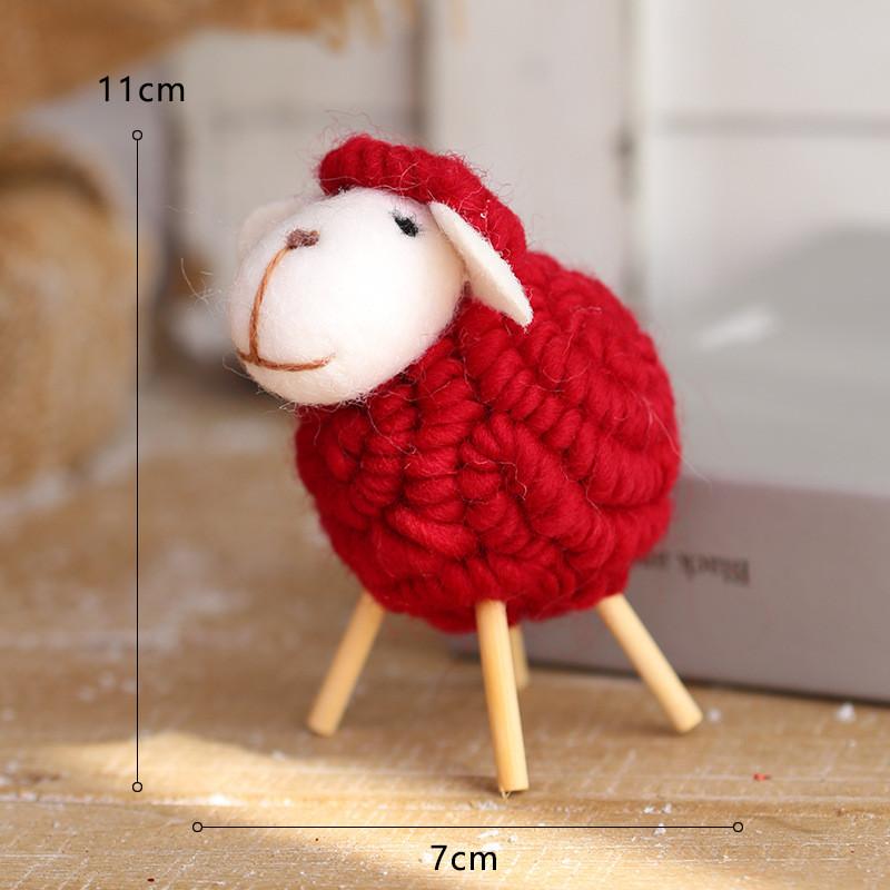 Festive Tabletop Christmas Tree Decor Felt Sheep Modern Design Holiday Parties
