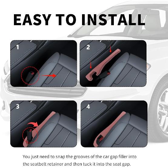 New Car Seat Gap Filler 2 Pack,Flexible Seat Gap Filler Strip To Avoid Dropping Items,Universal In Between Car Seats Catcher/Console Catcher For Cars