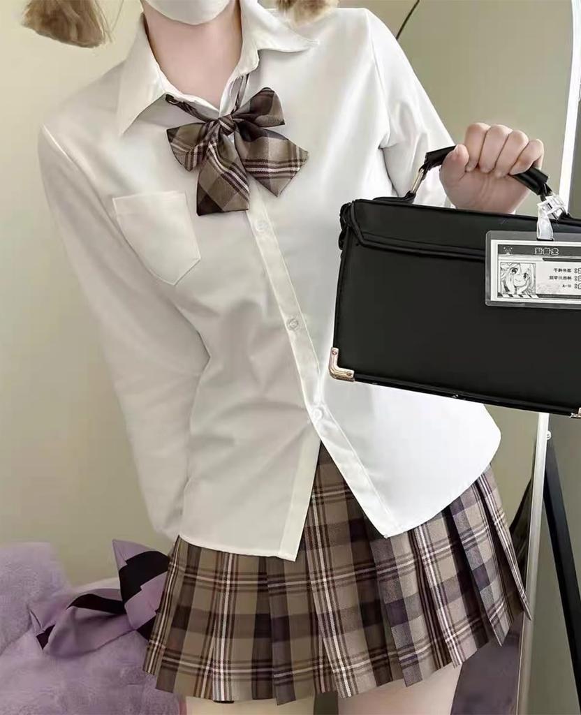 Cosplay Školní Uniforma Set JK Jednoduché Svrchní Oblečení Halloweenský Kostým Oblečení Fotografie Hnědá S [KALAOK]