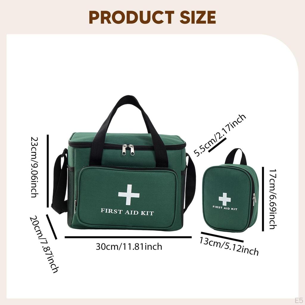 2 Pieces Empty First Aid Bag Professional Storage Portable Organizer Oxford Shoulder
