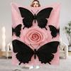 Rosa Schmetterling Rose Flanell Decken Warm Winter Reise Schlafzimmer Sofa Geburtstagsgeschenke Für Kinder Weiche Kuscheldecke