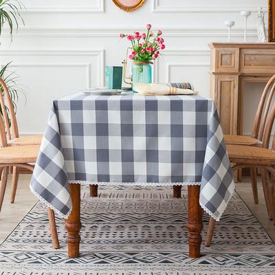 Tablecloth Modern Simple Waterproof Dining Table Coffee Table Cloth Cotton And Linen Fabric Small Fresh Plaid Tablecloth