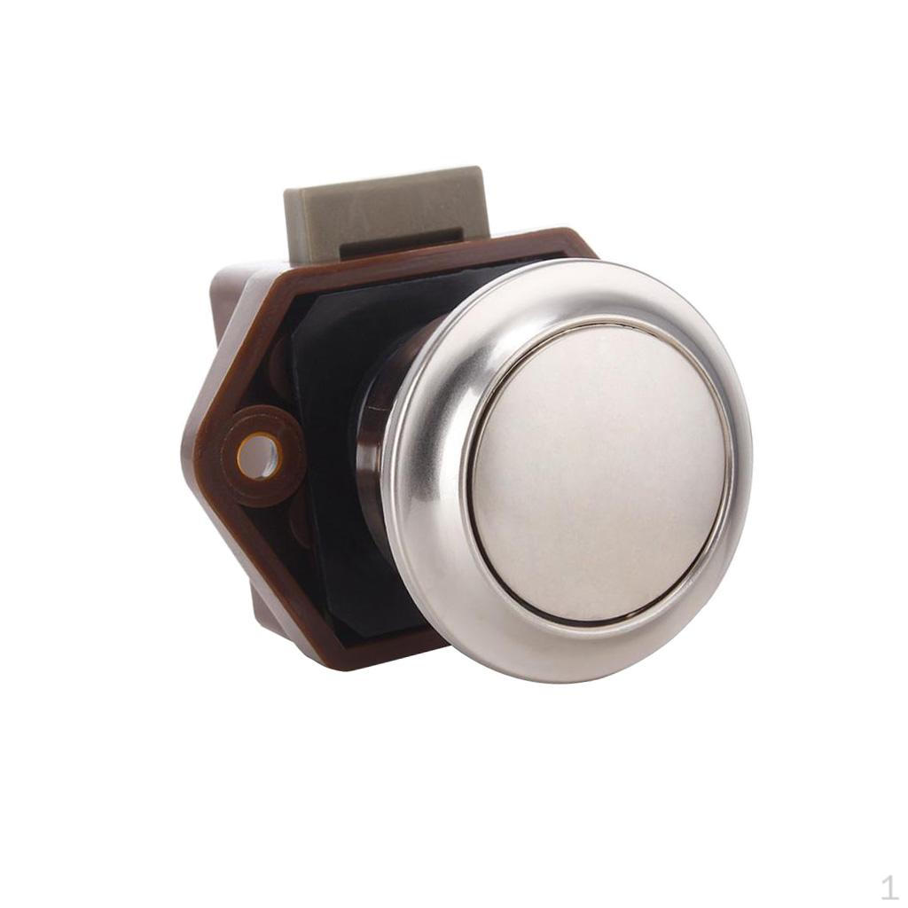

25mm Keyless Push Button Type Lock Furniture Drawer Cupboard Door Yacht Cabinet Latch Knob for Boat #2