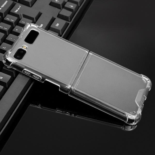 Transparent Case For Samsung Galaxy Z Flip 3 Soft Tpu +Pc Four -Corner Explosion -Proof Protective Cover For Galaxy Z Flip Case