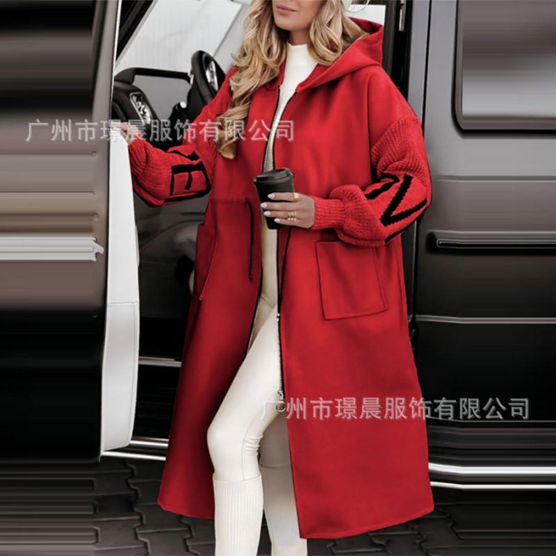 Womens Long Hooded Casual Coat With