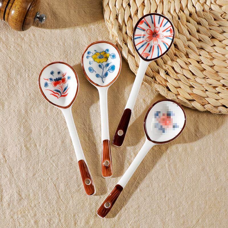Trendy Ceramic Long Handle Spoon - Perfect for Soup, Coffee & Kids