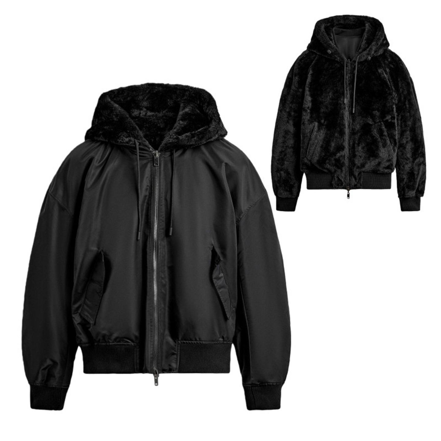 

Мужская новинка Двусторонняя пилотская куртка из искусственного меха 0993400 M чёрный