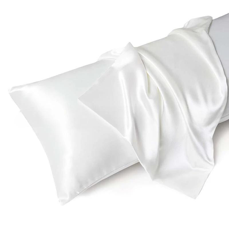 Solid Silk Pillowcases Decorative Luxury Cushion Cover Envelope Style Hair Skin Protect Standard Queen Size Pillow Case