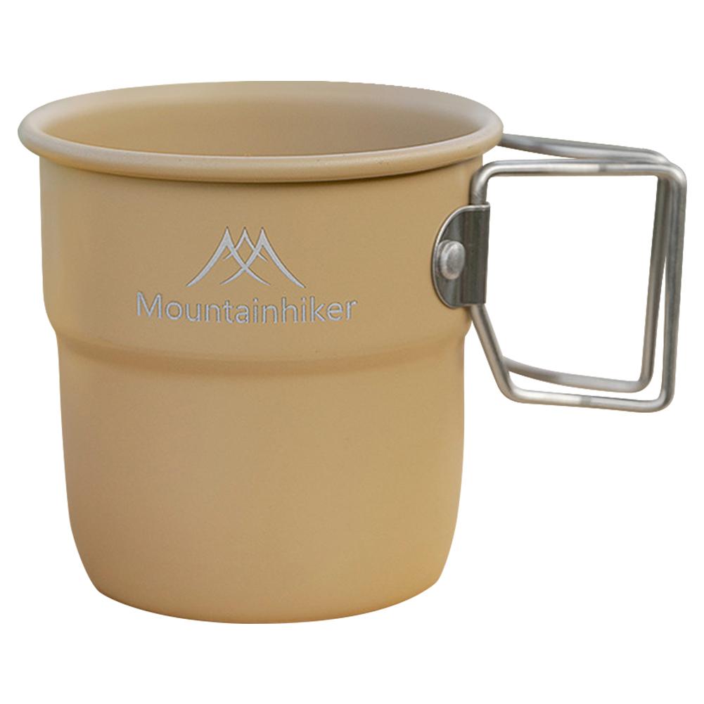 300ml Coffee Tea Cup with Foldable Handle Portable Cup Tableware Aluminum Alloy Lightweight Camping Cup for Outdoor Backpacking