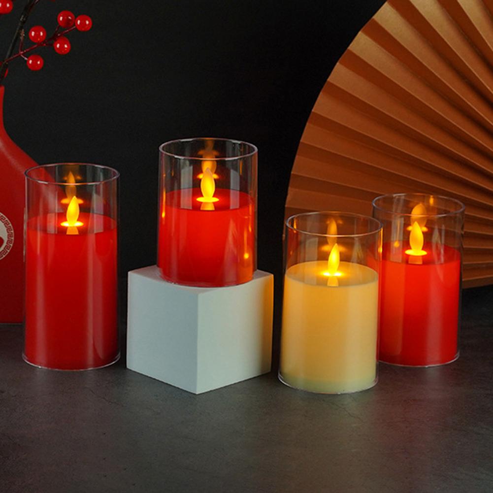 LED Electronic Candle Lights Battery Operated Candle Atmosphere Lamp  Flameless Candlesticks for Fireplace Xmas Halloween