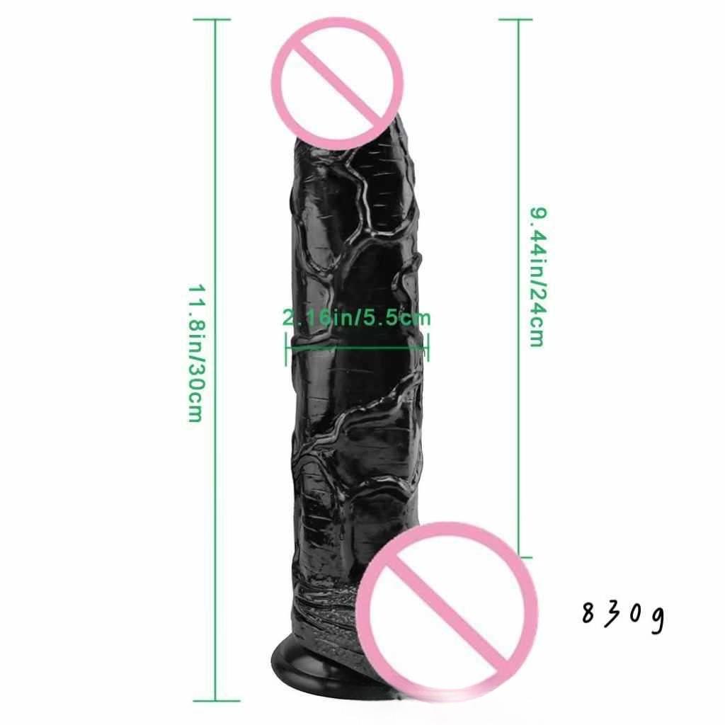 Black  Oversized, Thick and Long Simulation Penis  Fake Penis  Large Penis Anal Plug  Female Masturbator  Adult Product