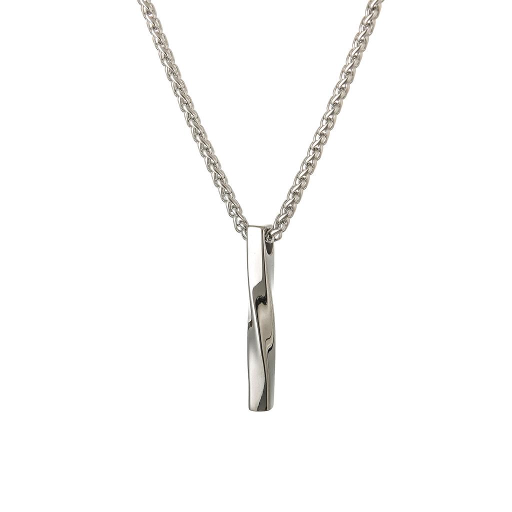 Accessories, Simple Stainless Steel Cylindrical Twisted Pendant Men, Titanium Steel Men's Necklace