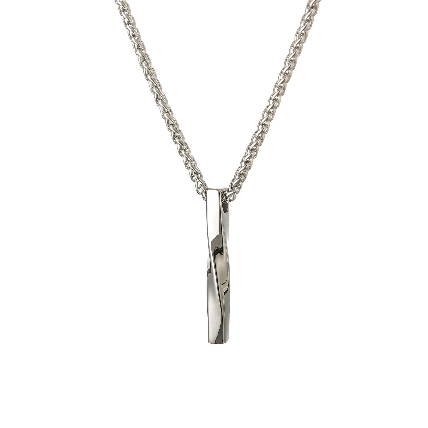 Accessories, simple stainless steel cylindrical twisted pendant men, titanium steel men s necklace