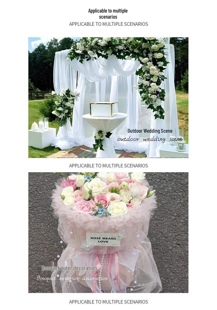 White Tulle Gauze Curtain for DIY Wedding & Outdoor Party Decoration