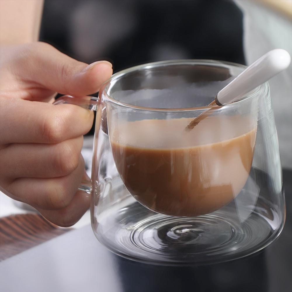 Transparent Coffee Mug 200ml Espresso Cup Drinkware Double Wall Glass  Cocktail Vodka
