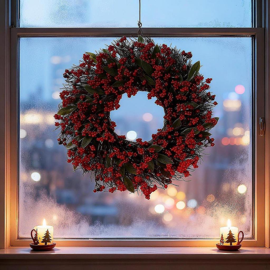 Künstlicher Weihnachts-Türkranz Dekoration Dekorative Weihnachts-Girlande für Festival Bauernhaus