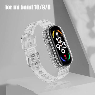 Transparenter Riemen+Hülle für Xiaomi mi band 10 9 8 nfc miband Handgelenk-Ersatzband Uhrarmband correa mi band 10 Zubehör
