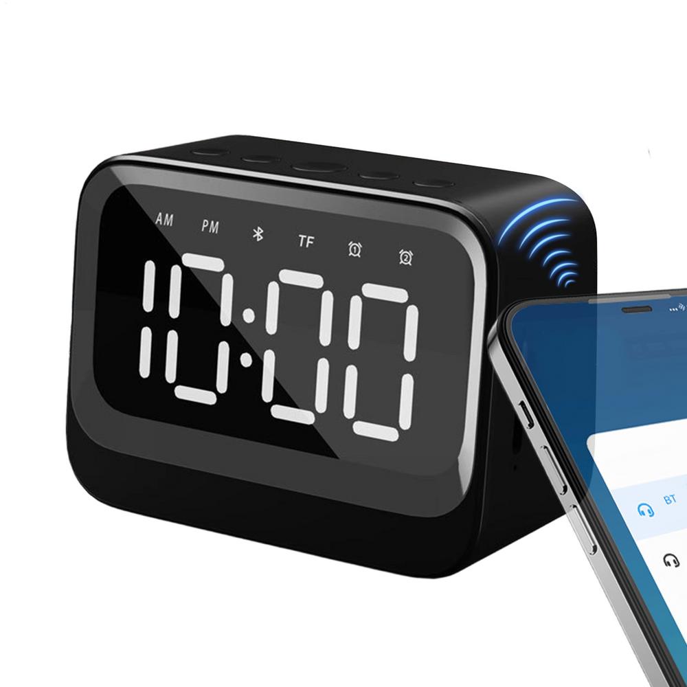 

Speaker Alarm Clock Smart Digital Sound Alarms Smart Clock With Speaker For Home Bedroom Office Living Room Dormitory Hotel чорний