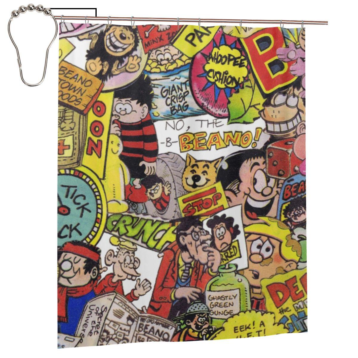 

1984 Beano Classic Dennis The Menace And Gnasher Shower Curtain Bathroom Polyester Waterproof Bath Curtains With Hooks W60H190(CM)-1 Pcs