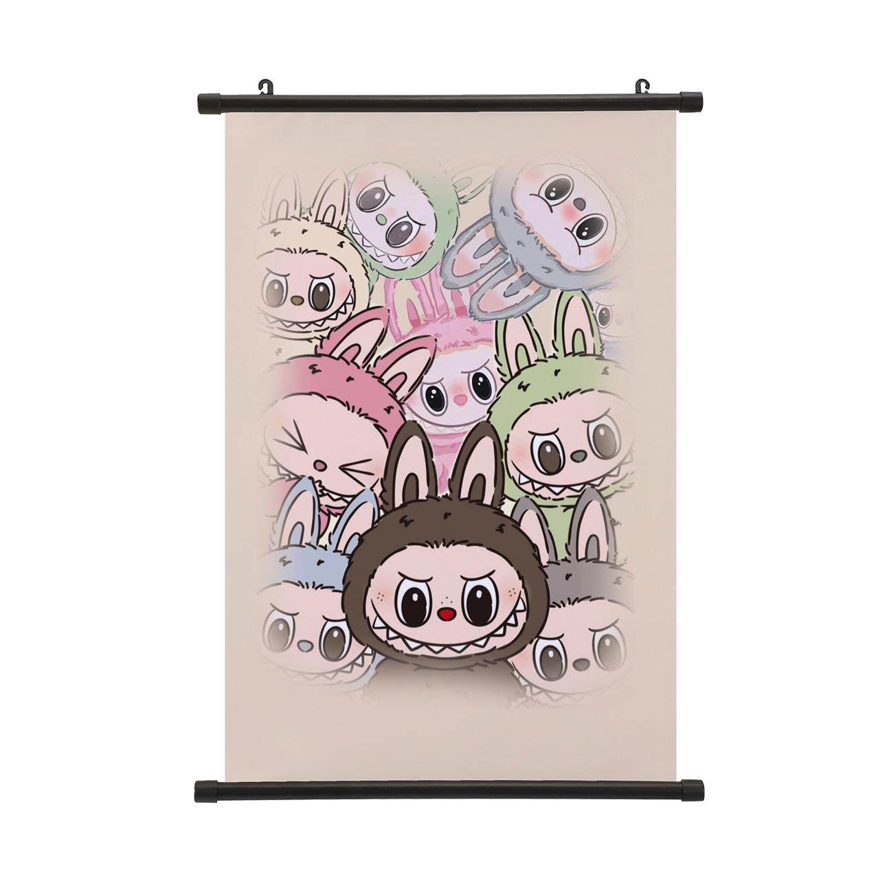 

Плакат-свиток Лабубу Монстры Домашний декор Украшение для гостиной Мультяшная подвесная картина Детский подарок Плакаты-свитки 40*60cm античная латунь