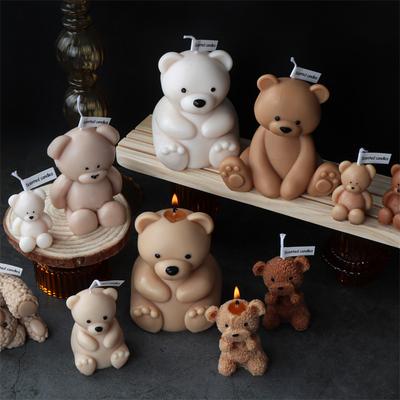 3D Niedlicher Cartoon Bär Silikon Kerzenform DIY Heimdekoration Silikonform für Harz Teddybär Kerzenform