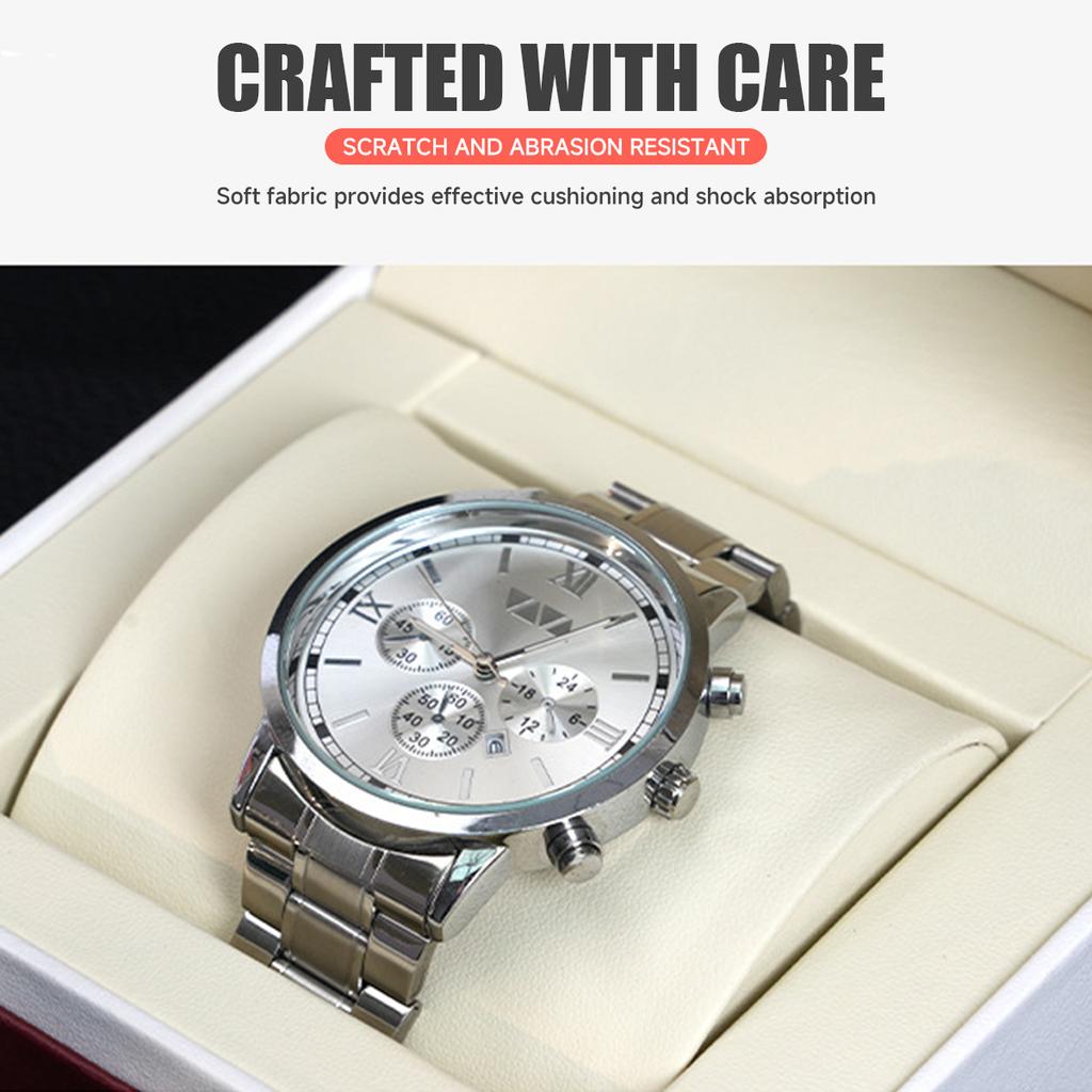 New PU Leather Threaded Square Watch Box Single Watch Case Portable Travel Watch Storage Box Scratch-Resistant Gift Watch Box