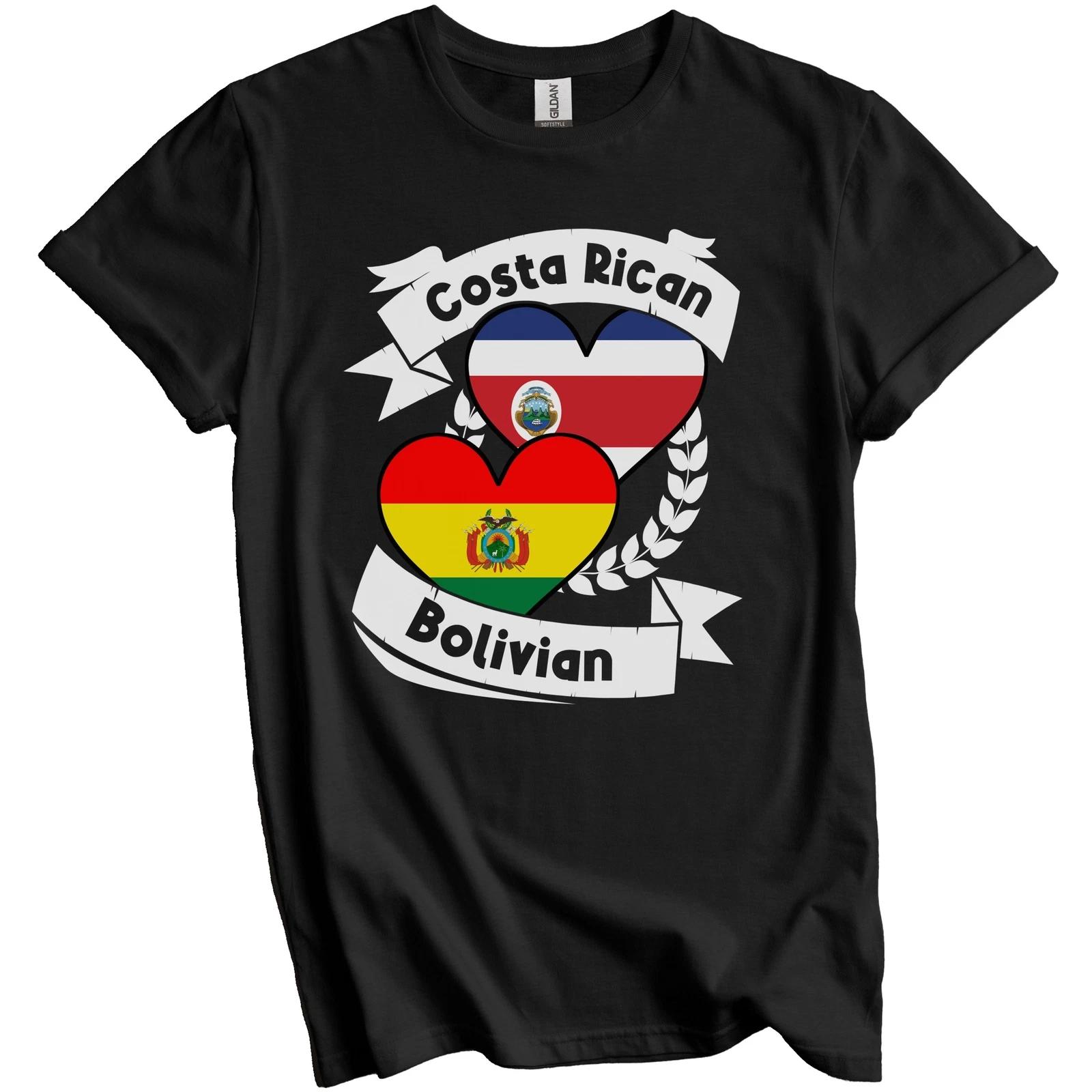 Costa Rican Bolivian Heart Flags Costa Rica Bolivia T-Shirt 4XL
