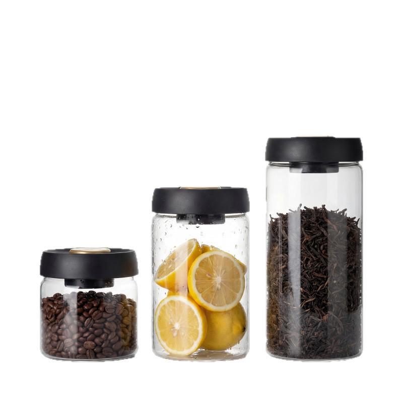 Vacuum-Sealed Coffee Bean Glass Jar: Moisture-Proof Kitchen Storage