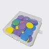 Wooden 5-Color Math Counting Chips Set, 50 Pieces - 25mm Round Educational Rewards for Kids.