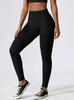 Women's Solid Color Ribbed Modal Cotton Yoga Leggings - Breathable, High Elastic, 9-Point Length for Spring and Autumn.