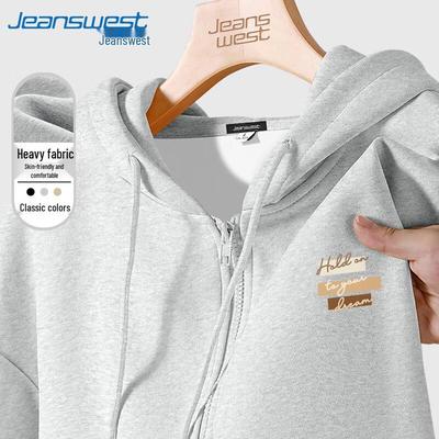 Jeanswest Men's Heavyweight Cotton Blend Hooded Zipper Jacket