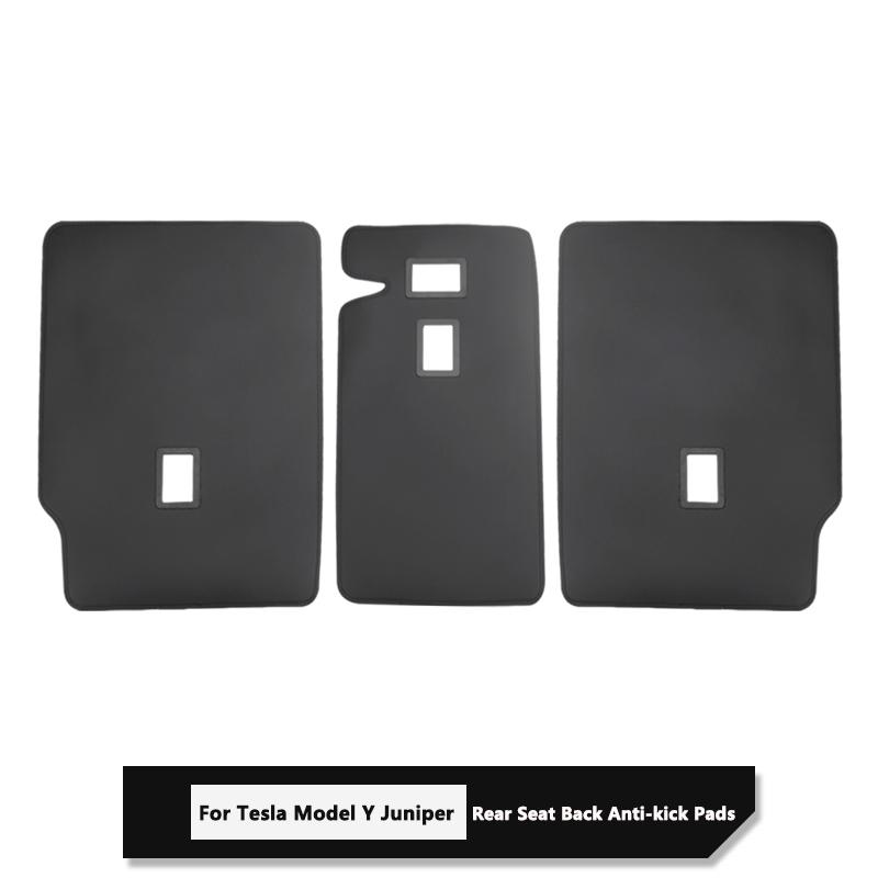 For Tesla Model Y Juniper 2025-2026 Rear Seat Back Cover Leather Backrest Protector All Weather Split Cargo Liner Anti-dirty Pad
