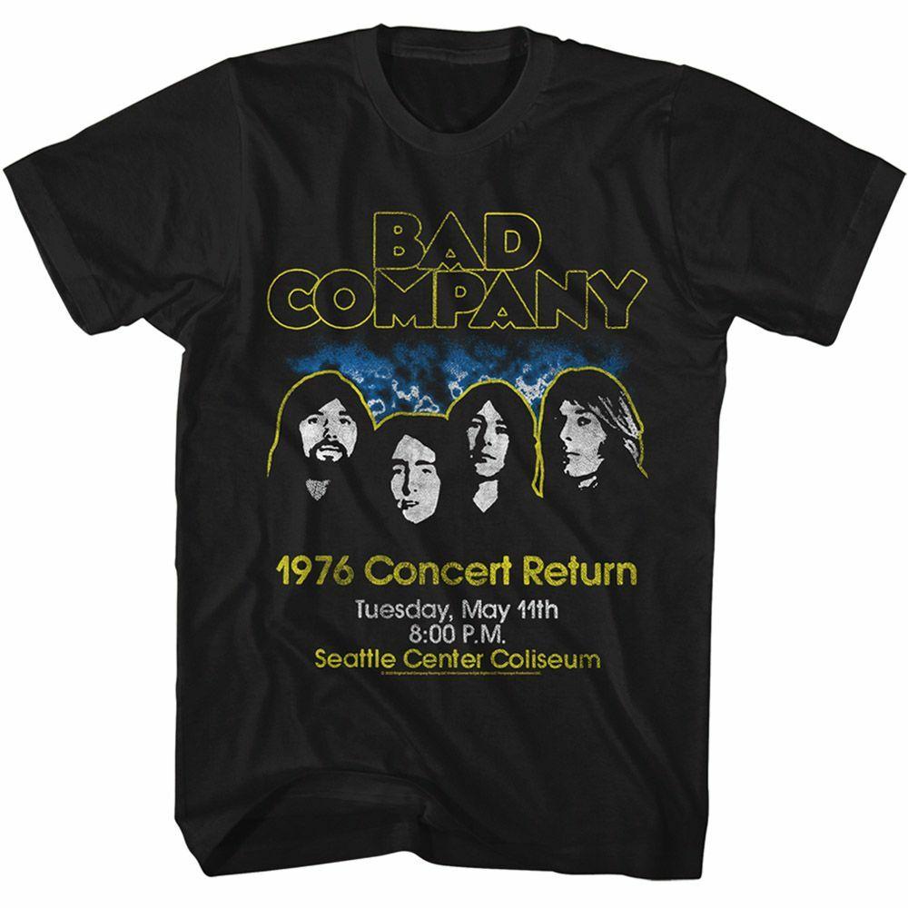 Bad Company Concert Return Black Adult T-Shirt Mens Womens Tees Top S