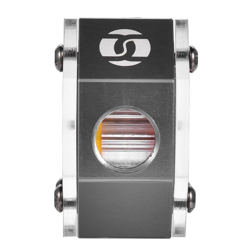 Aluminum Alloy G1 4 Thread Water Cooling Flow Meter Indicator for PC Water Cooling System Gray