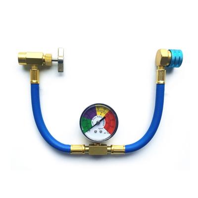 R134A Car HVAC Refrigerants Charge Hose Kit Recharge Hose with Gauge,HVAC 1/2 Recharge Measuring Kit with Pressure Gauge