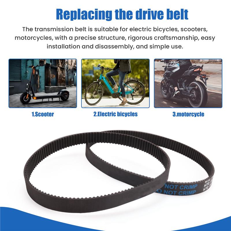3Pcs 3M-384-12 Drive Belt For Electric Bike E-Bike Scooter Motorcycle-A02G