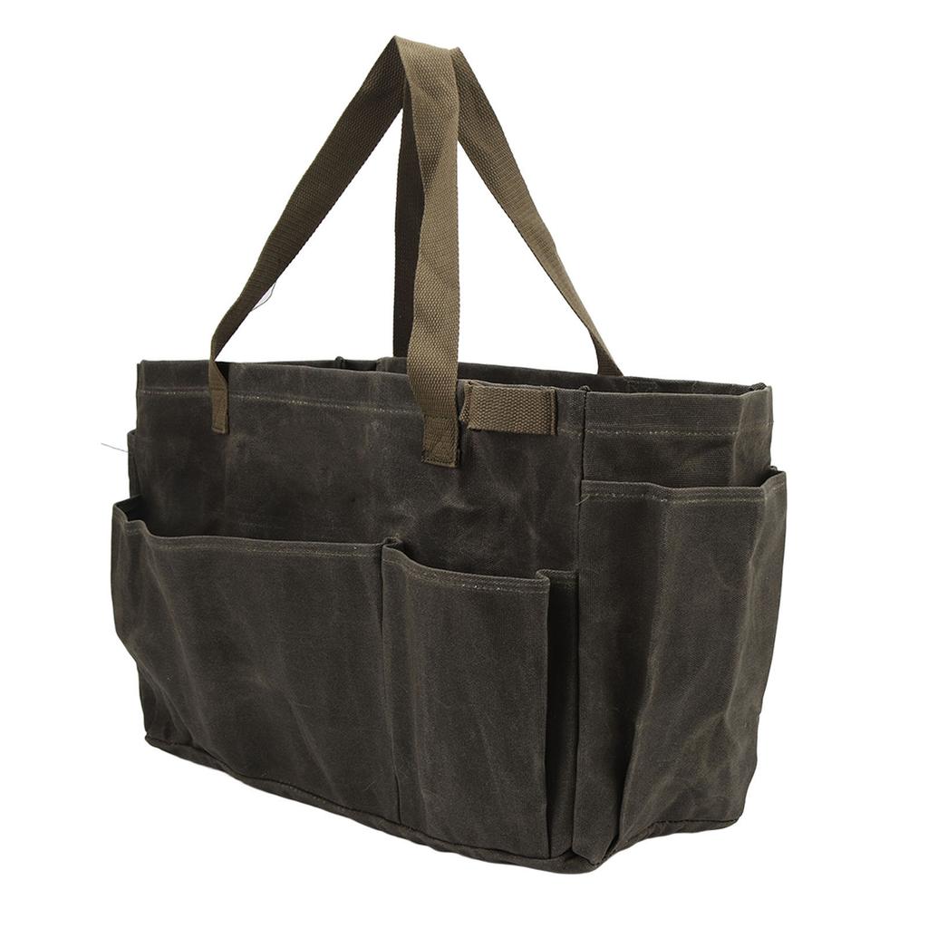 Canvas Grytpåse Vattentät Slitstark Stor Kapacitet Bekvämt Grepp Canvasväska för Camping OD Grön