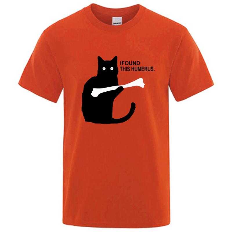 

Mens Tshirt High Quality 100 Cotton Funny Cat Printing Street Cool Casual Loose Oneck Male T Shirts for Men Top Harajuku Tee S