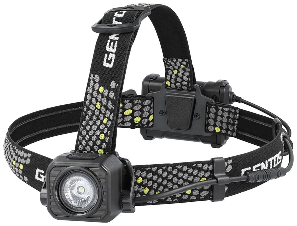 GENTOS LED Headlight USB Rechargeable 600 Lumens 4 Hours of Practical Lighting Rear Recognition Uses Dedicated Rechargeable Battery or 3 AA Batteries