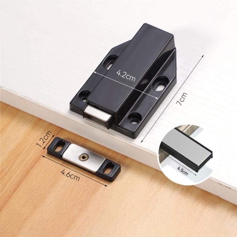 2 Pack Portable Sturdy Magnetic Push To Open Cabinet Hardwares Accessory for Hide Door and Drawers In Elegant Color