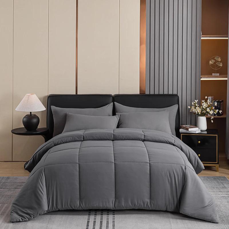 

Американский размер большой квадратный стеганый четырехсезонный пуховый одеял Queen весна осень одеяло основа дышащее прочное одеяло можно стирать в стиральной машине Twin 173x229CM-2KG