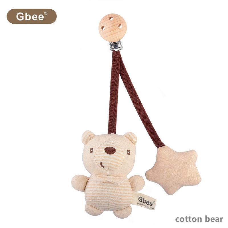 Gbee Organic Cotton Wooden Baby Rattle: Newborn Soothing Crib Toy for Early Education