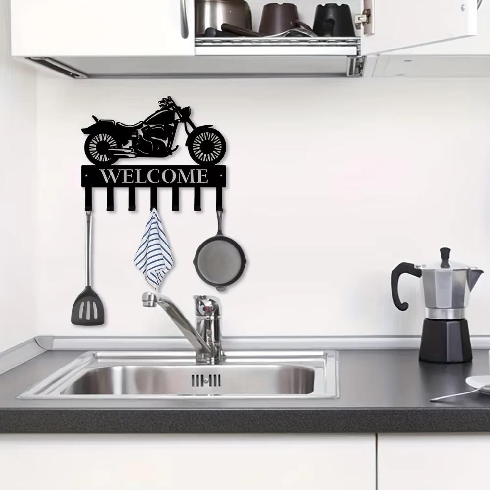 1 szt., Ścienny Metalowy Wieszak na Klucze Motocyklowe, Wielofunkcyjny Haczyk na Ubrania Torby Klucze, Dekoracyjny Haczyk Ścienny do Salonu