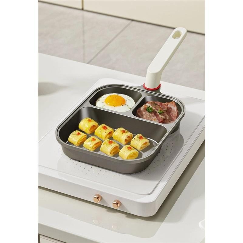 3 In 1 Frying Pan Breakfast Pan Non Stick Pan Omelette Egg And Burger Non Stick Thickened Pan