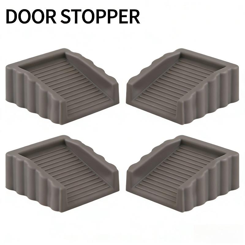 4Pcs Safety Silicone Door Stop Block Wedge Stop Door Stopper Home Office Door Rear Retainer Impact Stopper Rubber Stops No Drill